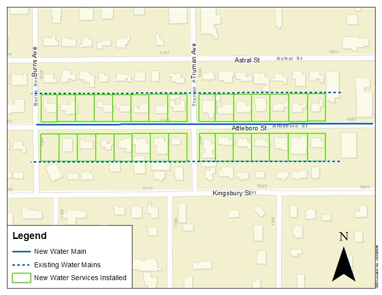 Attleboro Water Project Area Map